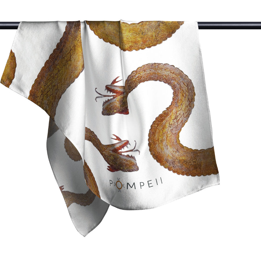 Foulard in viscosa con riproduzione serpente agathodemone