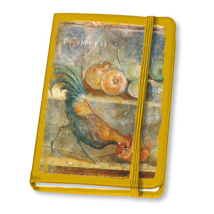 Notebook con particolare affresco con natura morta e galletto