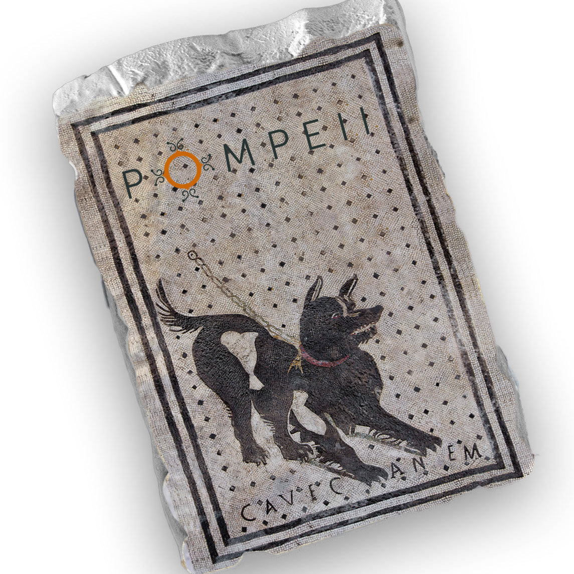 Magnete in marmo con riproduzione particolare mosaico Cave canem