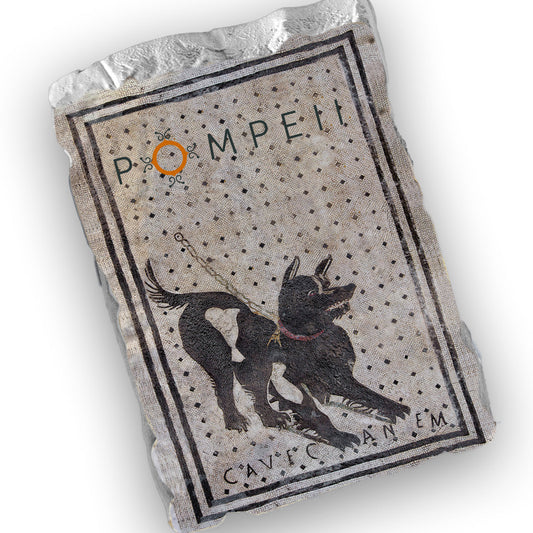 Magnete in marmo con riproduzione particolare mosaico Cave canem