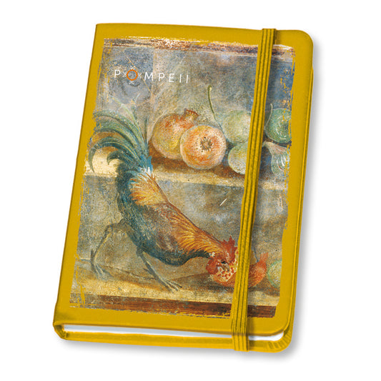 Notebook con particolare affresco con natura morta e galletto