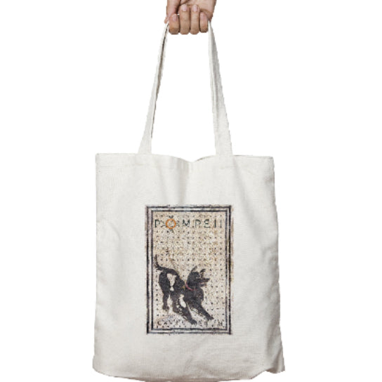 Shopping bag con riproduzione particolare mosaico Cave canem