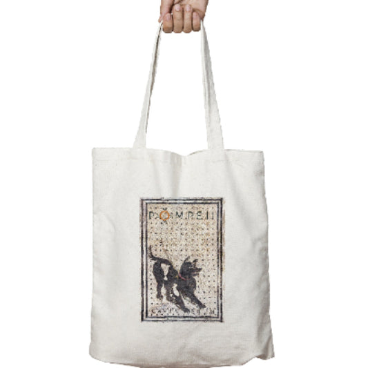 Shopping bag con riproduzione particolare mosaico Cave canem