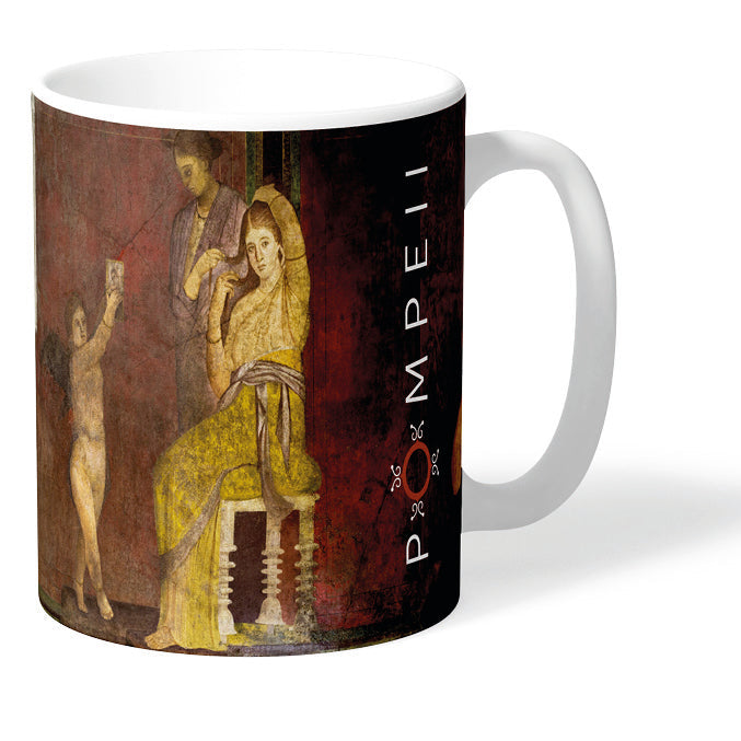 Tazza in ceramica con particolare megalografia della villa dei Misteri