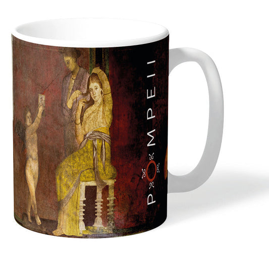 Tazza in ceramica con particolare megalografia della villa dei Misteri