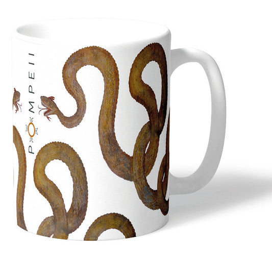 Tazza in ceramica con riproduzione serpente agathodemone